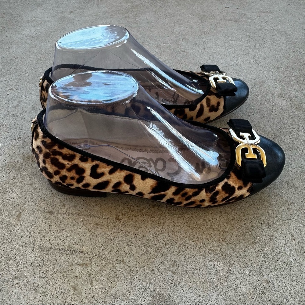 Sam Edelman Mage Leopard Print Calf Hair Flats Leather Women's Size 6.5 - Picture 3 of 12
